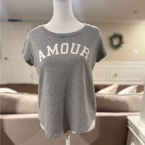 Zadig & Voltaire Gray AMOUR short sleeve gray women’s small sweatshirt material